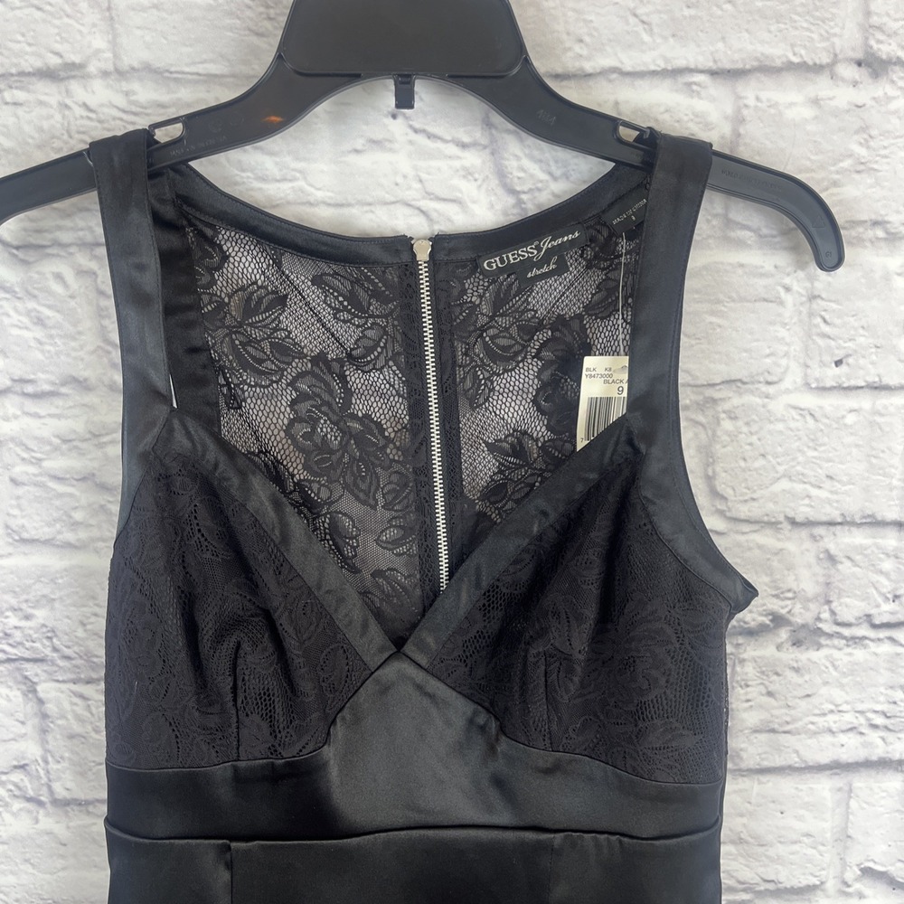 Guess NWT Black Lace Gothic Formal Cocktail Party Clubwear Dress Size 9 - Picture 2 of 8